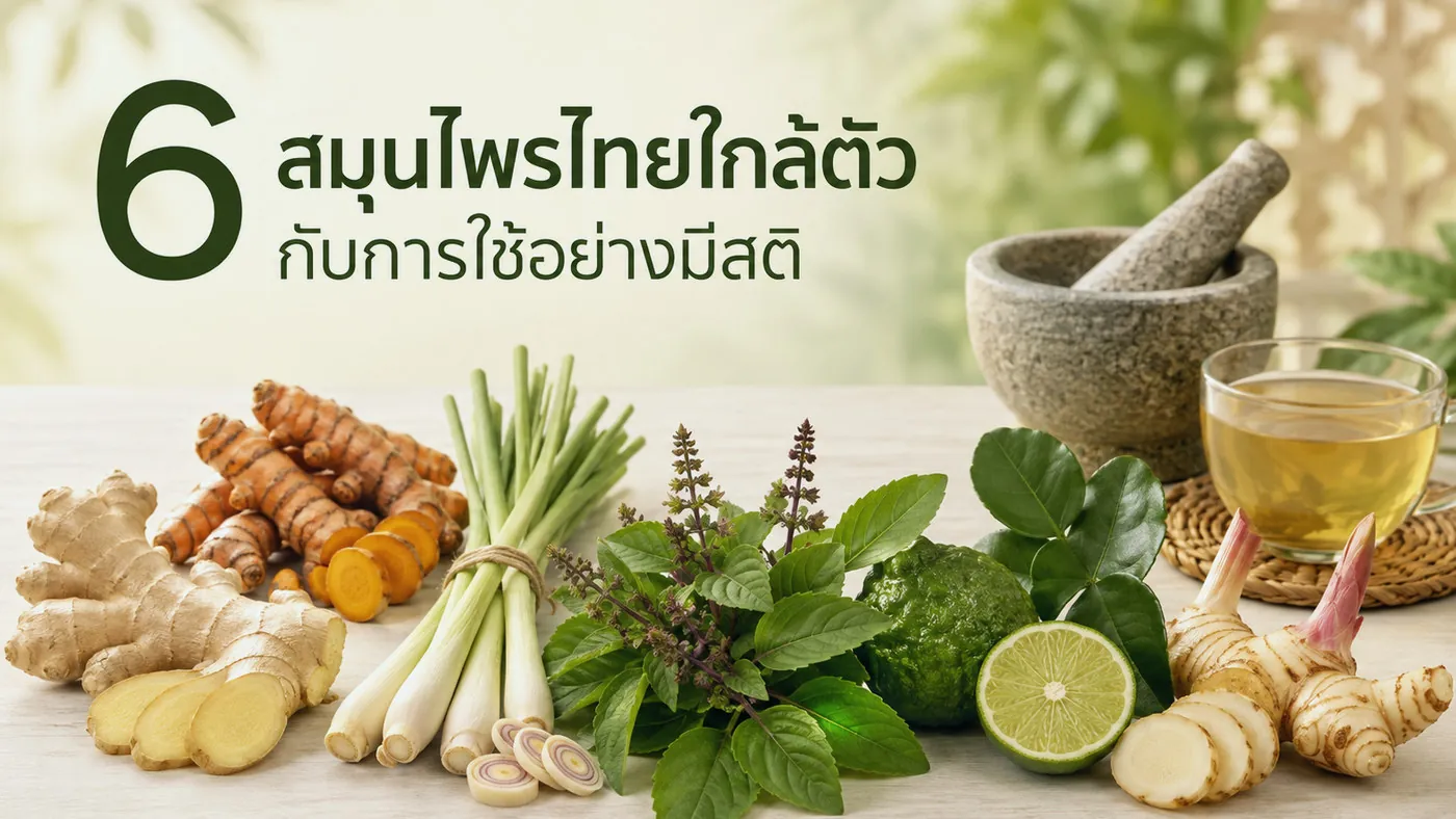 6 สมุนไพรไทยใกล้ตัวกับการใช้อย่างมีสติ